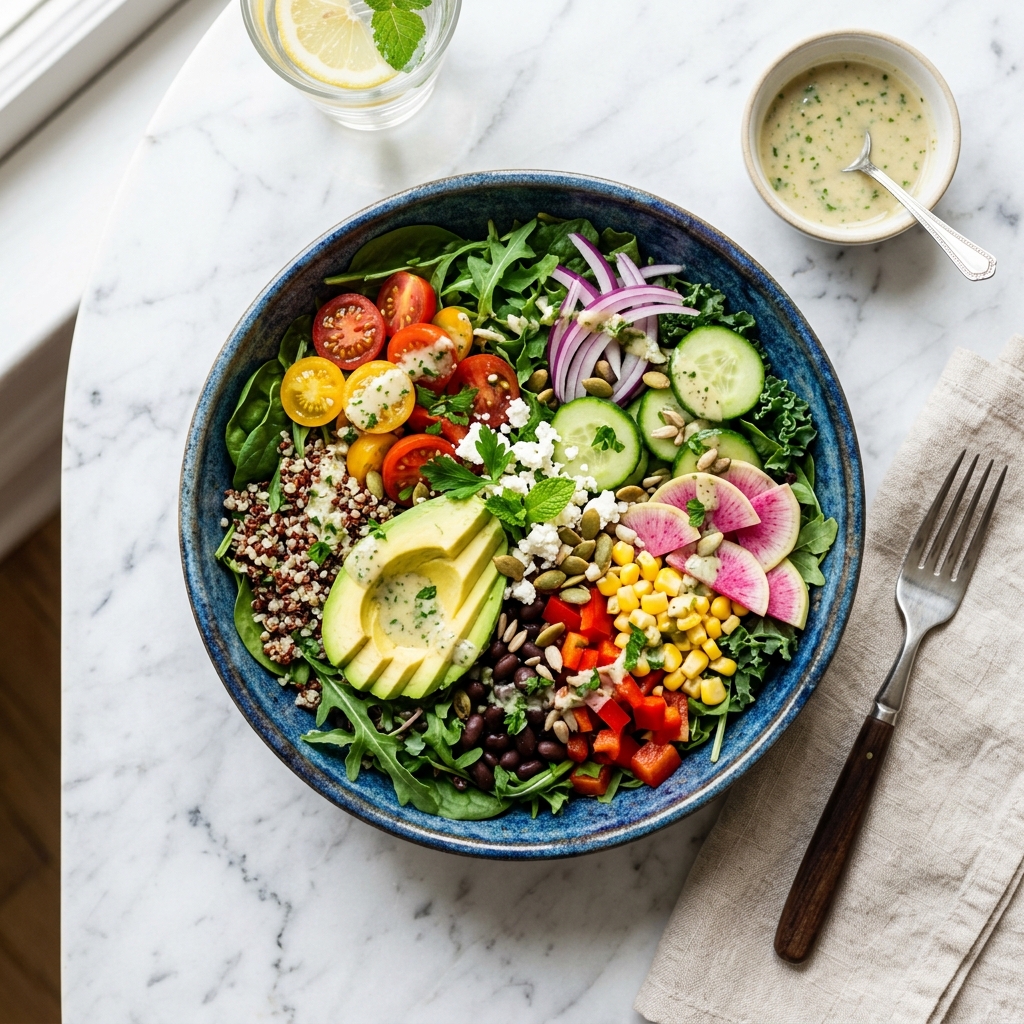 Vibrant healthy salad bowl